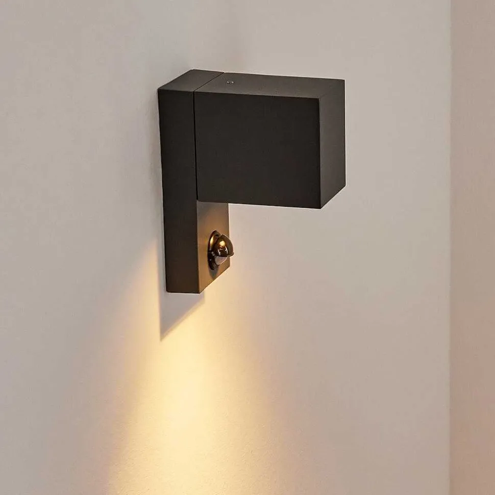 Applique Murale D'Exterieur Kingstown Anthracite, Transparent, 1 Lumiere, Detecteur De Mouvement