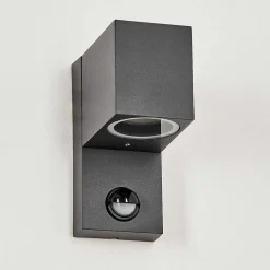 Applique Murale D'Exterieur Kingstown Anthracite, Transparent, 1 Lumiere, Detecteur De Mouvement