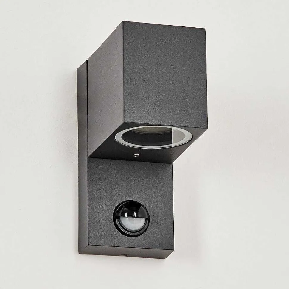 Applique Murale D'Exterieur Kingstown Anthracite, Transparent, 1 Lumiere, Detecteur De Mouvement