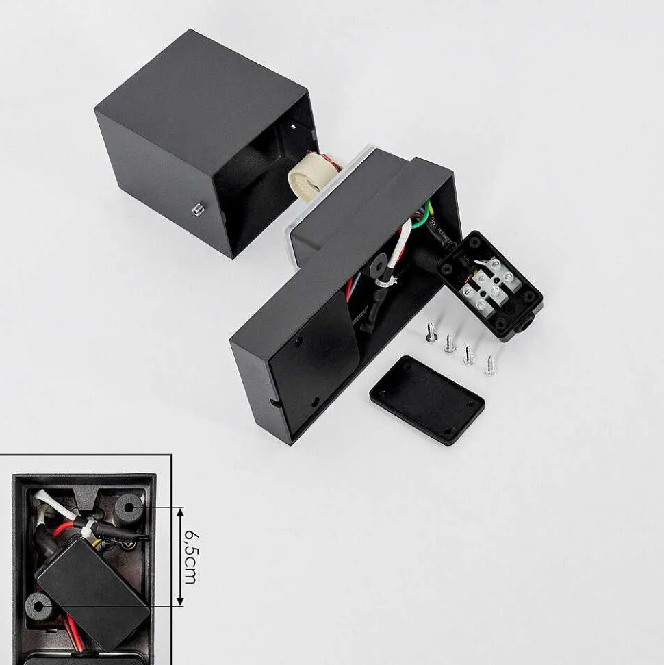 Applique Murale D'Exterieur Kingstown Anthracite, Transparent, 1 Lumiere, Detecteur De Mouvement