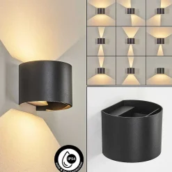 Applique Murale D'Exterieur Tamarin Led Noir, 2 Lumieres