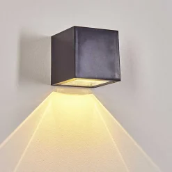 Applique Murale Exterieure Solaire Lapeer Led Noir, 1 Lumiere