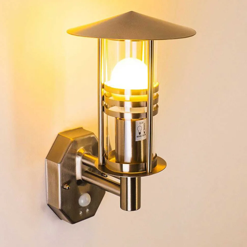 Applique Murale Forli Acier Inoxydable, 1 Lumiere, Detecteur De Mouvement