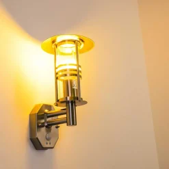 Applique Murale Forli Acier Inoxydable, 1 Lumiere, Detecteur De Mouvement