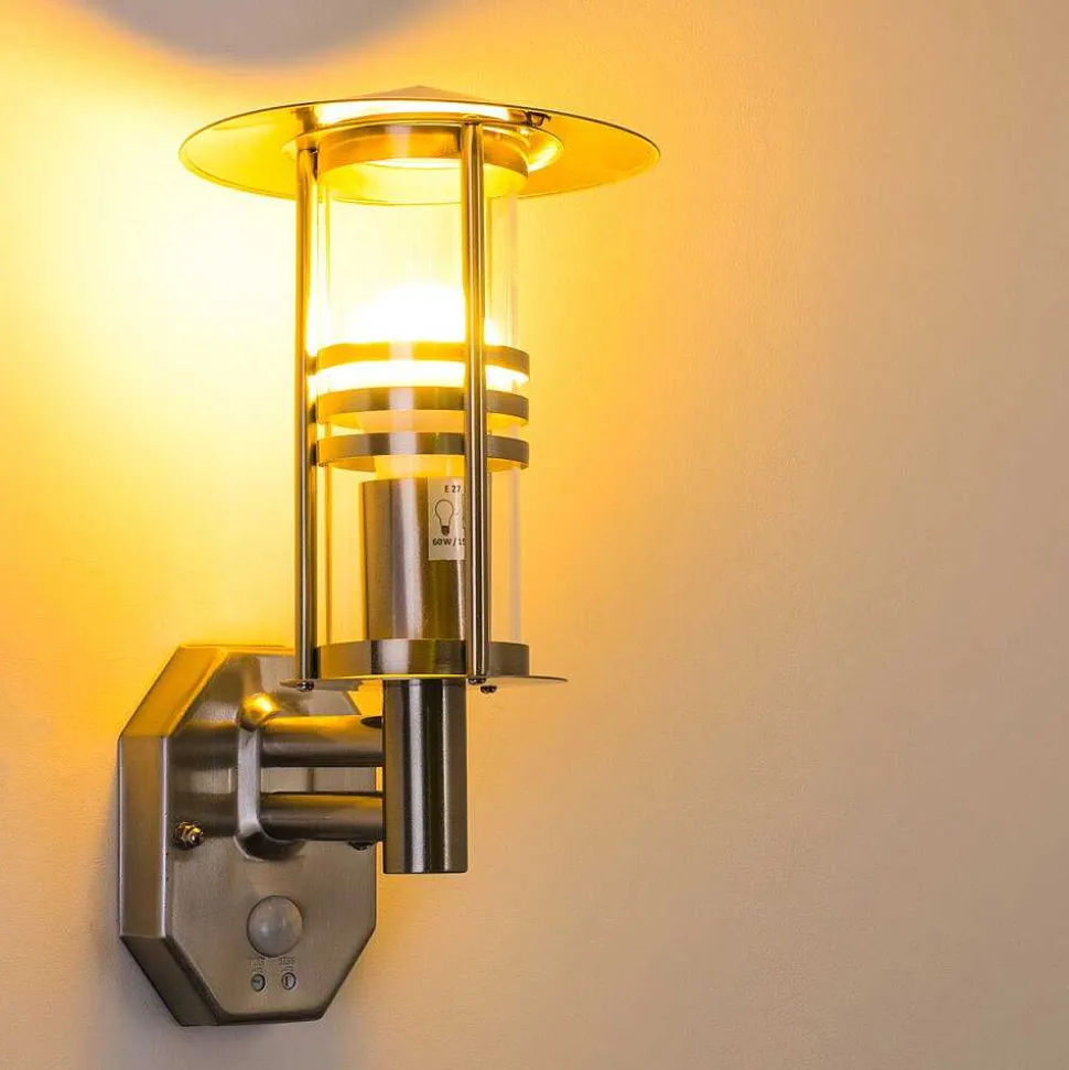 Applique Murale Forli Acier Inoxydable, 1 Lumiere, Detecteur De Mouvement