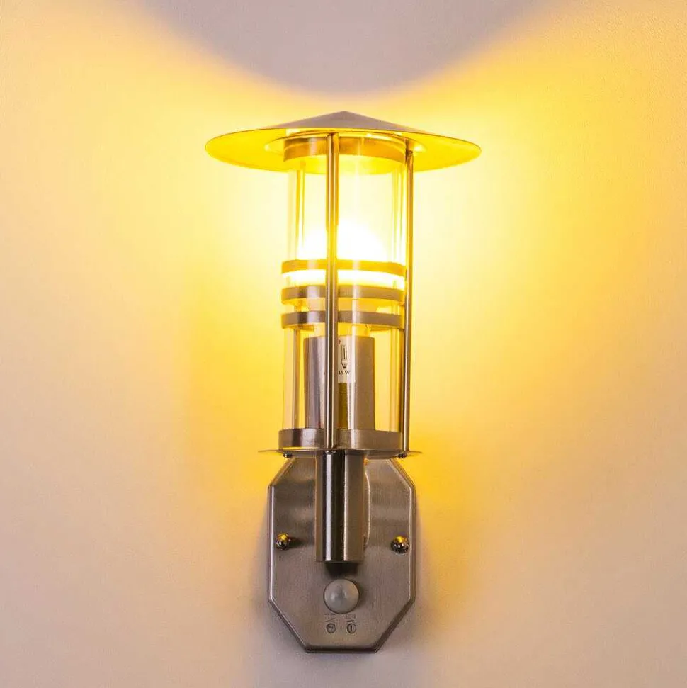 Applique Murale Forli Acier Inoxydable, 1 Lumiere, Detecteur De Mouvement