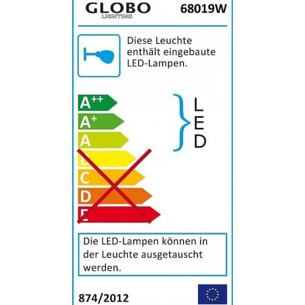 Applique Murale Globo Avari Nickel Mat, 1 Lumiere