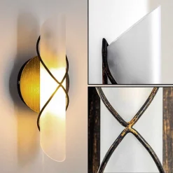 Applique Murale Globo Rania Acier Inoxydable, Noir, Blanc, 1 Lumiere