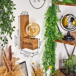 Applique Murale Heimola Brun, Couleur Bois, 1 Lumiere