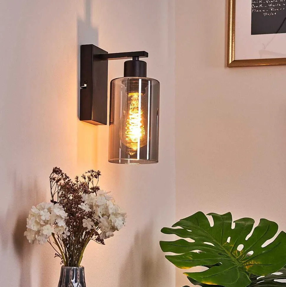 Applique Murale Hunouri Noir, 1 Lumiere