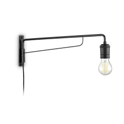 Applique Murale Ideallux Triumph Noir, 1 Lumiere