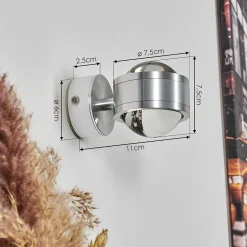 Applique Murale Indore Led Aluminium, 2 Lumieres