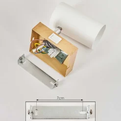 Applique Murale Javel Chrome, Couleur Bois, Ecru, 1 Lumiere