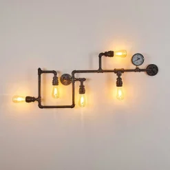 Applique Murale Kolyma Noir Dore, 5 Lumieres