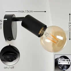 Applique Murale Maidford Noir, 1 Lumiere