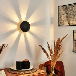 Applique Murale Mezia Led Noir, 1 Lumiere