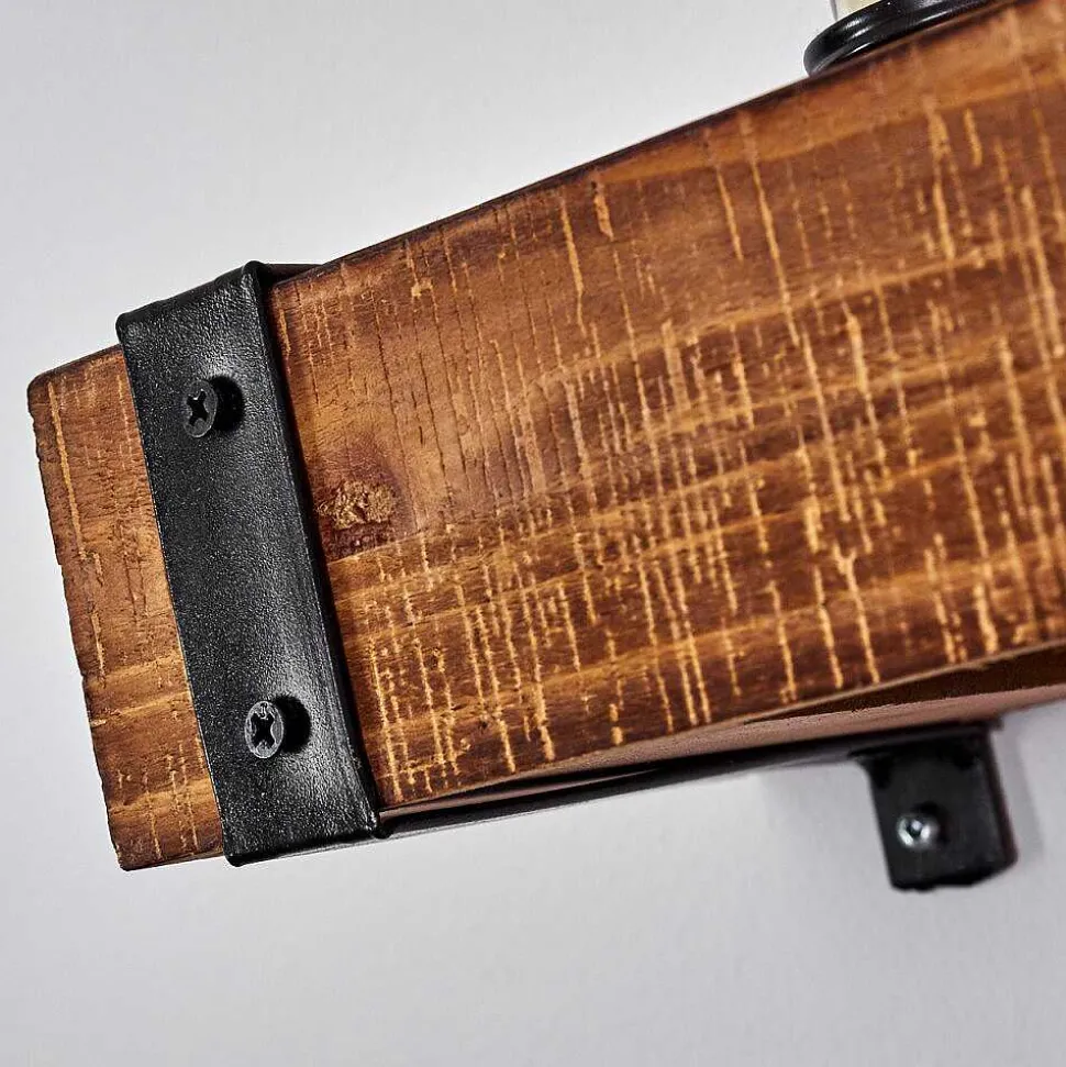 Applique Murale Montgomery Bois Fonce, Noir, 1 Lumiere