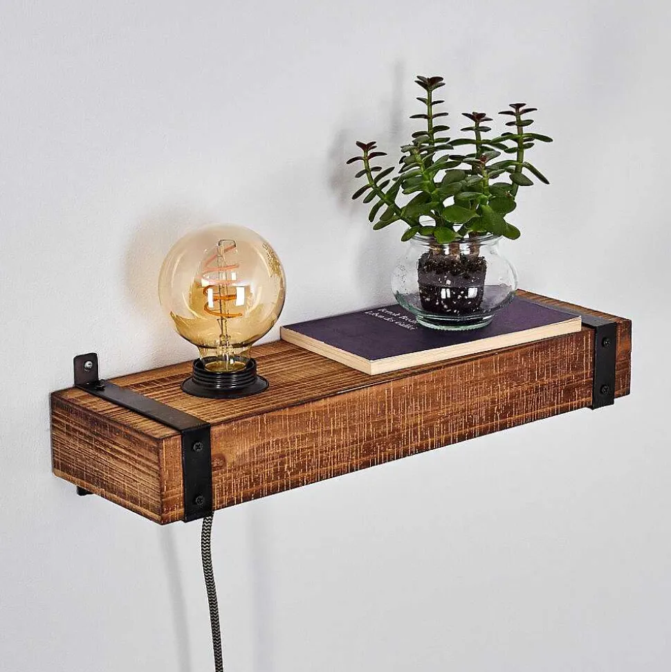 Applique Murale Montgomery Bois Fonce, Noir, 1 Lumiere