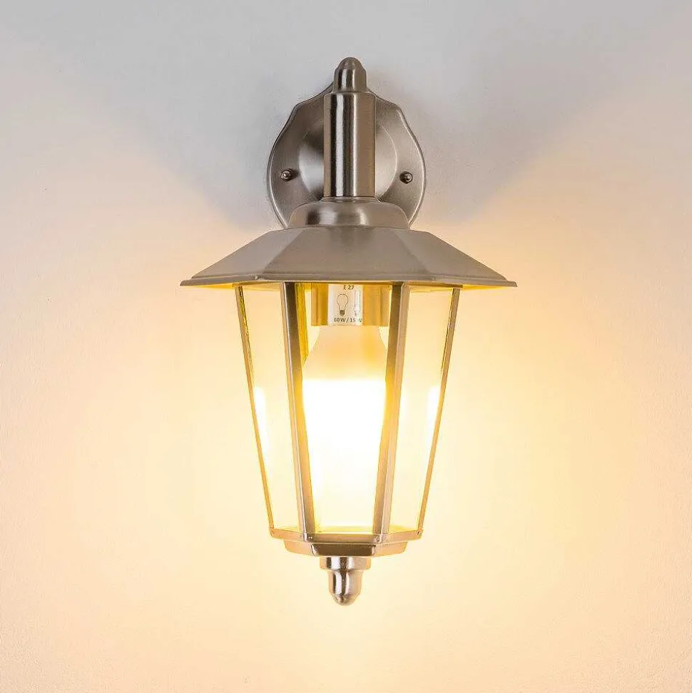 Applique Murale Moskau Down Acier Inoxydable, Transparent, 1 Lumiere