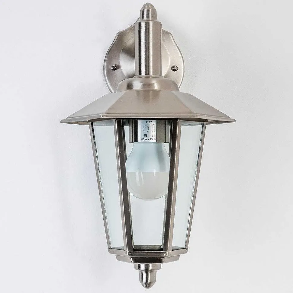 Applique Murale Moskau Down Acier Inoxydable, Transparent, 1 Lumiere