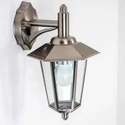 Applique Murale Moskau Down Acier Inoxydable, Transparent, 1 Lumiere