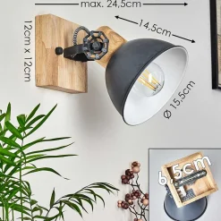 Applique Murale Orny Bois Clair, 1 Lumiere