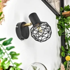 Applique Murale Palmira Or, Noir, 1 Lumiere