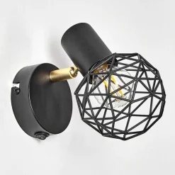 Applique Murale Palmira Or, Noir, 1 Lumiere