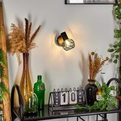 Applique Murale Palmira Or, Noir, 1 Lumiere