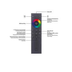 Applique Murale Paul Neuhaus Neuhaus Q-Tetra Master Led Nickel Mat, 1 Lumiere, Telecommandes, Changeur De Couleurs