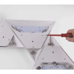 Applique Murale Paul Neuhaus Neuhaus Q-Tetra Master Led Nickel Mat, 1 Lumiere, Telecommandes, Changeur De Couleurs