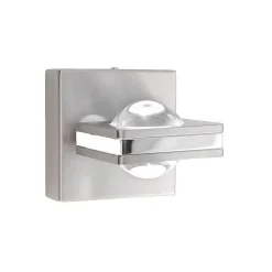 Applique Murale Paul Neuhaus Q-Fisheye Led Acier Inoxydable, 2 Lumieres, Telecommandes, Changeur De Couleurs