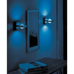 Applique Murale Paul Neuhaus Q-Fisheye Led Acier Inoxydable, 2 Lumieres, Telecommandes, Changeur De Couleurs