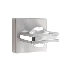 Applique Murale Paul Neuhaus Q-Fisheye Led Acier Inoxydable, 2 Lumieres, Telecommandes, Changeur De Couleurs