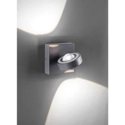 Applique Murale Paul Neuhaus Q-Mia Led Anthracite, 2 Lumieres, Telecommandes