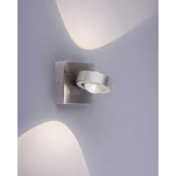 Applique Murale Paul Neuhaus Q-Mia Led Argente, 2 Lumieres, Telecommandes, Changeur De Couleurs