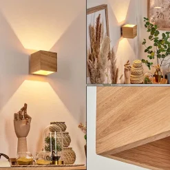 Applique Murale Polcura Bois Clair, 1 Lumiere