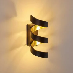 Applique Murale Rezat Led Noir Dore, 1 Lumiere