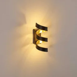 Applique Murale Rezat Led Noir Dore, 1 Lumiere