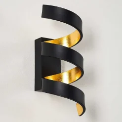 Applique Murale Rezat Led Noir Dore, 1 Lumiere