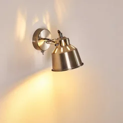 Applique Murale Safari Chrome Brosse, 1 Lumiere