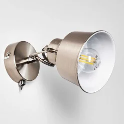 Applique Murale Safari Chrome Brosse, 1 Lumiere