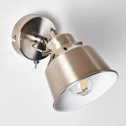 Applique Murale Safari Chrome Brosse, 1 Lumiere