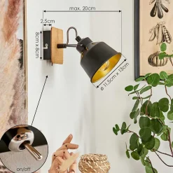 Applique Murale Safari Chrome, Ecru, Noir, 1 Lumiere