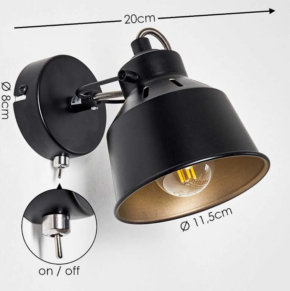 Applique Murale Safari Noir, 1 Lumiere