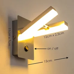 Applique Murale Sakami Led Nickel Mat, 2 Lumieres