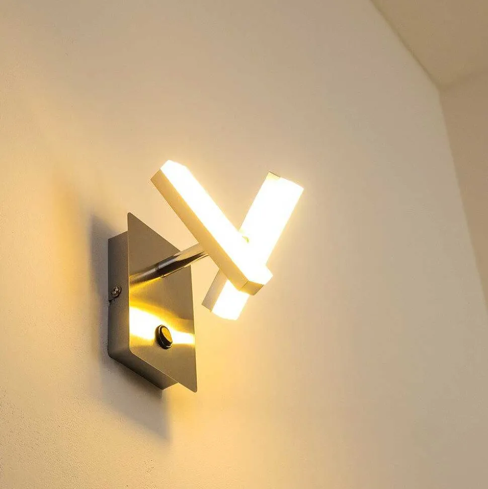 Applique Murale Sakami Led Nickel Mat, 2 Lumieres