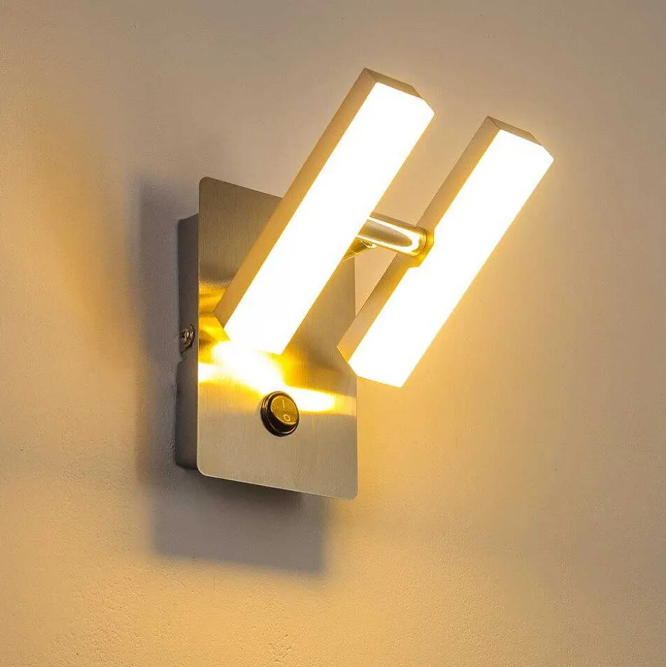 Applique Murale Sakami Led Nickel Mat, 2 Lumieres