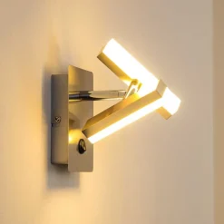 Applique Murale Sakami Led Nickel Mat, 2 Lumieres