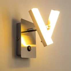 Applique Murale Sakami Led Nickel Mat, 2 Lumieres